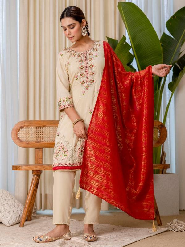 VP 9824 B Elegant Silk Kurta Pant Set